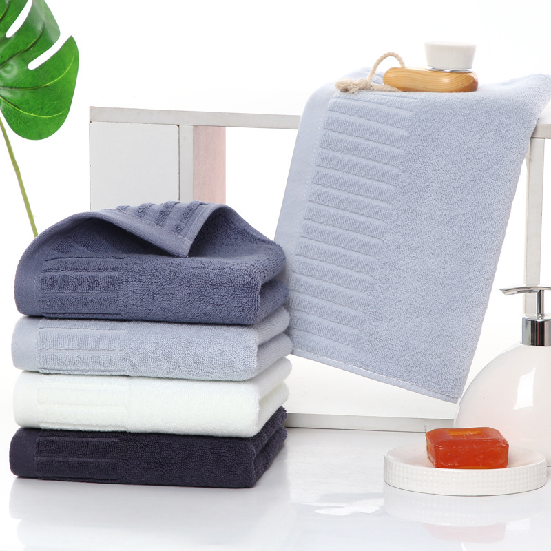Ručnik od 100% pamuka – ručnik za lice, Jacquard s visokim i niskim dlačicama, 32S pređa, 100–120 g, mogućnost prilagođene izvezenice/loga