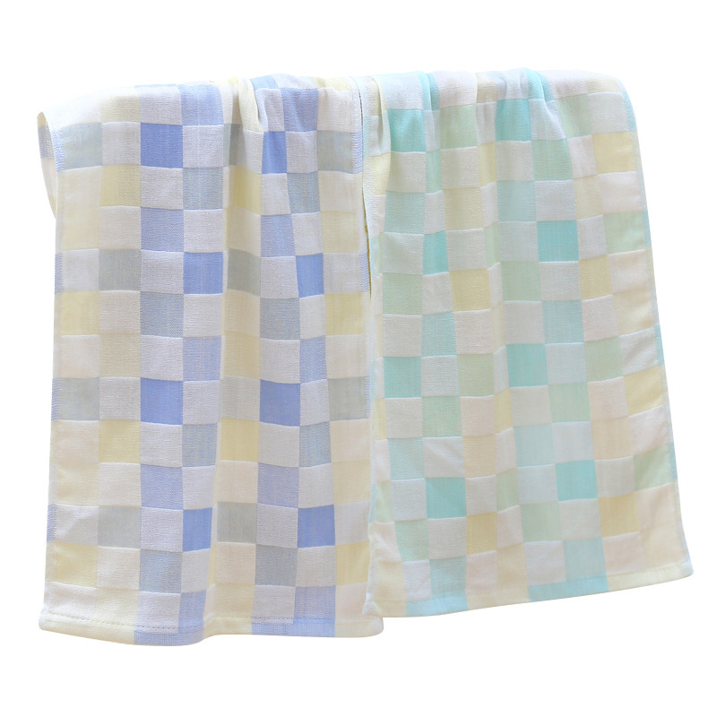 Ručnik za lice od 80% pamuka, karirani uzorak, lagan, težina ispod 50 g, jednostavno tkanje, personalizacija loga