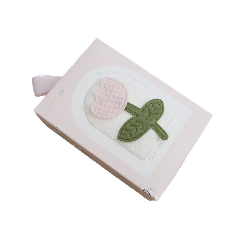 Tulip kvadratni ručnik u kutiji za poklon, svilen cvijet, 40 g, mješovito vlakno, šivanje
