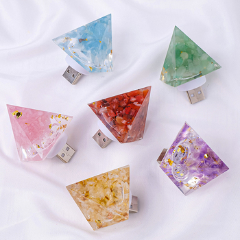 Lumină de noapte din cristal – lampă de noptieră cu design geometric, stil modern minimalist, decor gata pentru cadou