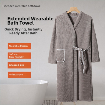 Unisex talvine bademantel vannitoa jaoks, ananassivõrgustikuga kangas, polüester, pikad varrukad