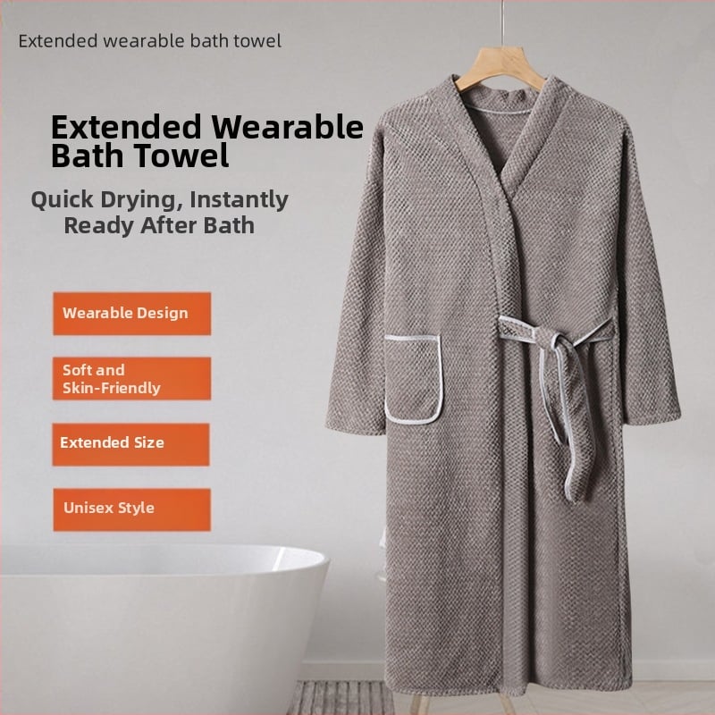 Unisex talvine bademantel vannitoa jaoks, ananassivõrgustikuga kangas, polüester, pikad varrukad