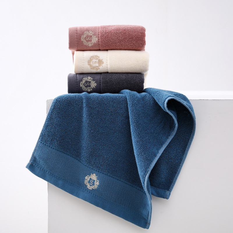 Ručnik za lice od 100% pamuka, izvezeni, Plain weave, 32S pređa, 100–120 g