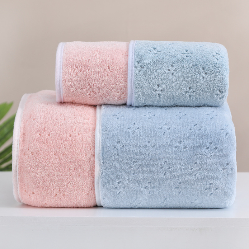 Ručnik za lice od coral fleecea, dvostrani, debeli, vrlo upijajući, vlakna 150D, težina 120–140 g, rub šivan