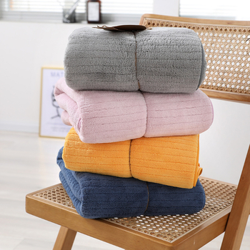 Yimeijing korall fleece fürdőlepedő, 95 g, sima szövésű, nedvszívó és gyorsan száradó