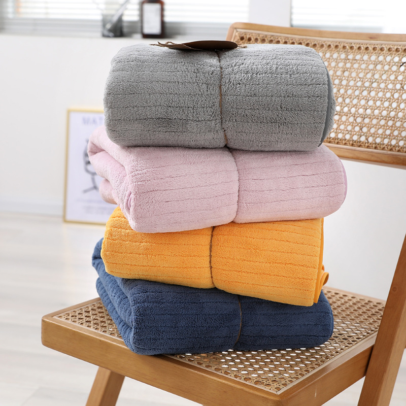 Yimeijing korall fleece fürdőlepedő, 95 g, sima szövésű, nedvszívó és gyorsan száradó