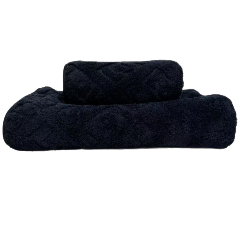 Set prosoape de baie Jacquard din fleece coral imprimat, 150D, 200 g+, cusut