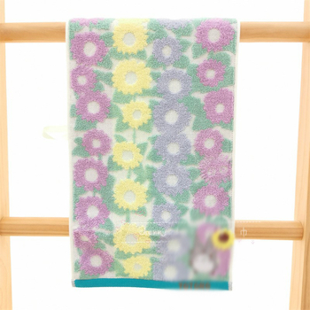 Dječji ručnik od 100% pamuka s jacquard izvezom motivom suncokreta, ravno tkano (100% pamuk, ravno tkano)