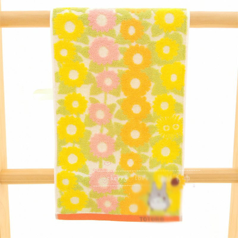 Dječji ručnik od 100% pamuka s jacquard izvezom motivom suncokreta, ravno tkano (100% pamuk, ravno tkano)