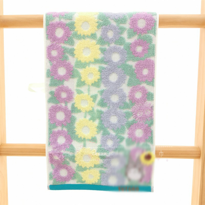 Dječji ručnik od 100% pamuka s jacquard izvezom motivom suncokreta, ravno tkano (100% pamuk, ravno tkano)