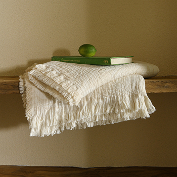 Blogerska deka od pamuka jacquard s resicama za kauč, dom i ured — težina 800–999 g, moderan minimalistički stil, pogodna za sve sezone