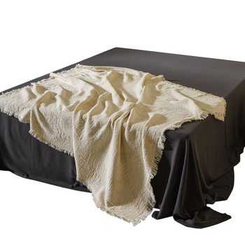 Blogerska deka od pamuka jacquard s resicama za kauč, dom i ured — težina 800–999 g, moderan minimalistički stil, pogodna za sve sezone