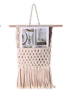 Гоблен стенен висящ, ръчно изтъкан от памучна нишка, правоъгълен, флорална шарка