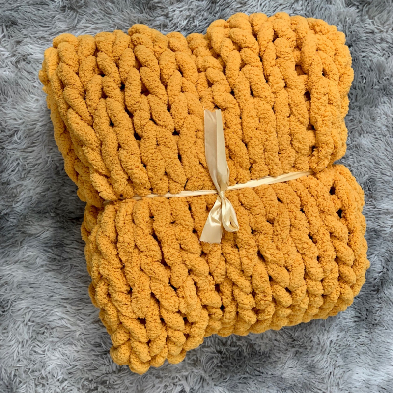 Χοντρή πλεκτή κουβέρτα - γεωμετρικό σχέδιο, πολυεστέρας, 1000–1499 g, Xiangtai