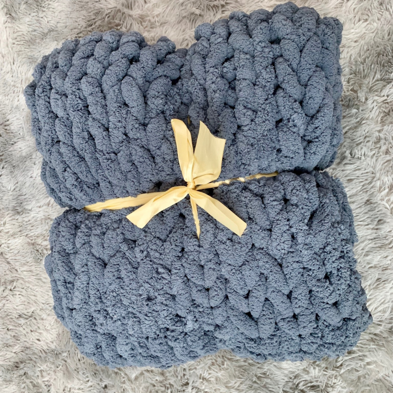 Χοντρή πλεκτή κουβέρτα - γεωμετρικό σχέδιο, πολυεστέρας, 1000–1499 g, Xiangtai