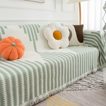 Chenille navlaka za kauč – Prugasta, Nordic stil, Zaštita od prašine za kauč i klima uređaj