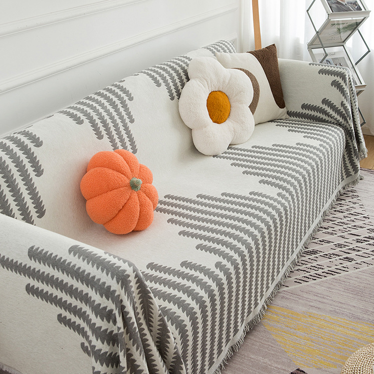 Chenille navlaka za kauč – Prugasta, Nordic stil, Zaštita od prašine za kauč i klima uređaj