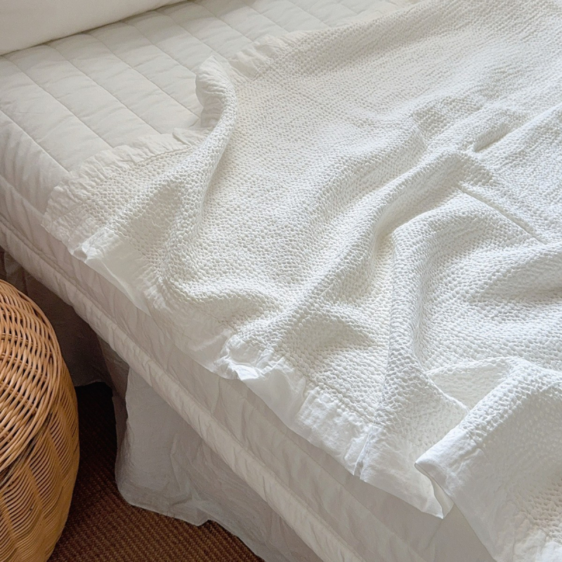 Βαμβακερή κουβέρτα βάφλα, INS στυλ, ελαφριά, κάτω από 300 g, κουβέρτα με νήματα