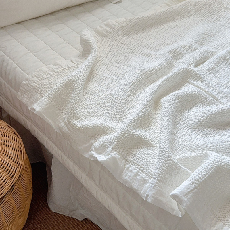 Βαμβακερή κουβέρτα βάφλα, INS στυλ, ελαφριά, κάτω από 300 g, κουβέρτα με νήματα
