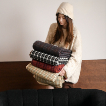 Покривало за диван – Vintage стил, райета, за всички сезони, 300–499 г, едната страна 100% памук, друга страна бионична овча пълнеж