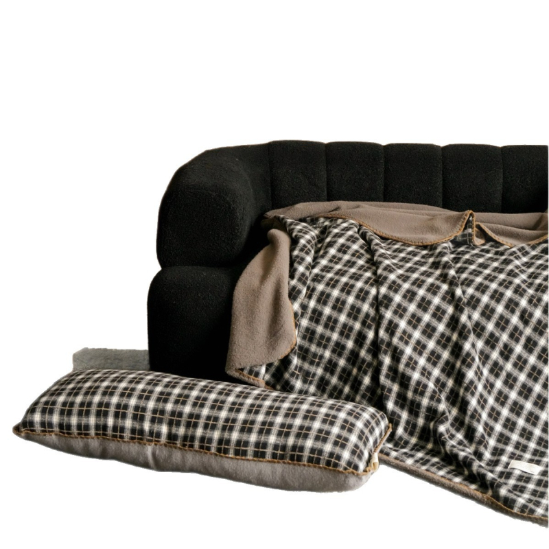 Покривало за диван – Vintage стил, райета, за всички сезони, 300–499 г, едната страна 100% памук, друга страна бионична овча пълнеж