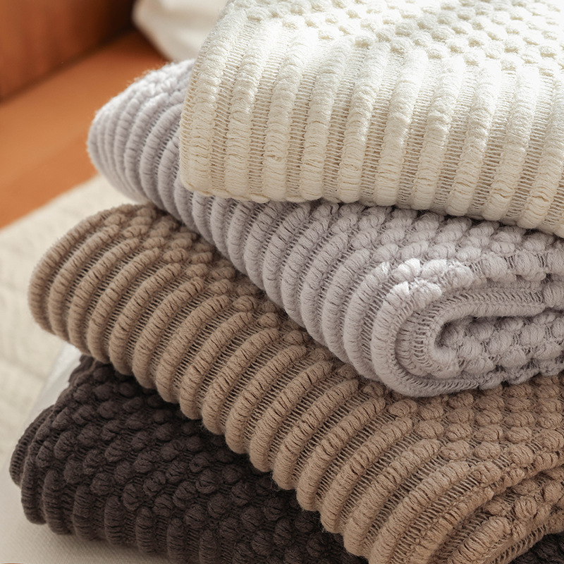 Nordijski stil pleteni deka s jednofarbnim uzorkom, akrilni materijal, težina ispod 300 g, pogodna za proljeće i jesen