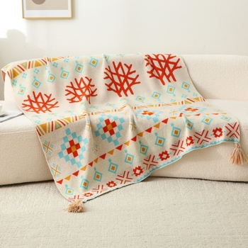 Νορδικός βαμβακο-πολυεστερική κουβέρτα με γεωμετρικό μοτίβο, βάρος 1500–1999 g, κατάλληλη για όλες τις εποχές, ποιότητα πρώτης κατηγορίας