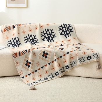 Νορδικός βαμβακο-πολυεστερική κουβέρτα με γεωμετρικό μοτίβο, βάρος 1500–1999 g, κατάλληλη για όλες τις εποχές, ποιότητα πρώτης κατηγορίας