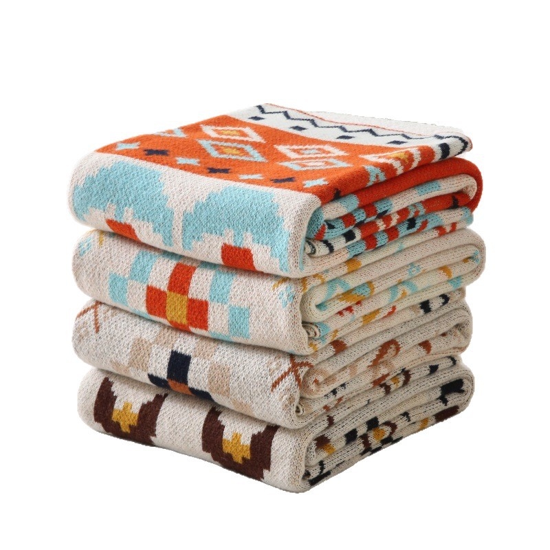 Νορδικός βαμβακο-πολυεστερική κουβέρτα με γεωμετρικό μοτίβο, βάρος 1500–1999 g, κατάλληλη για όλες τις εποχές, ποιότητα πρώτης κατηγορίας