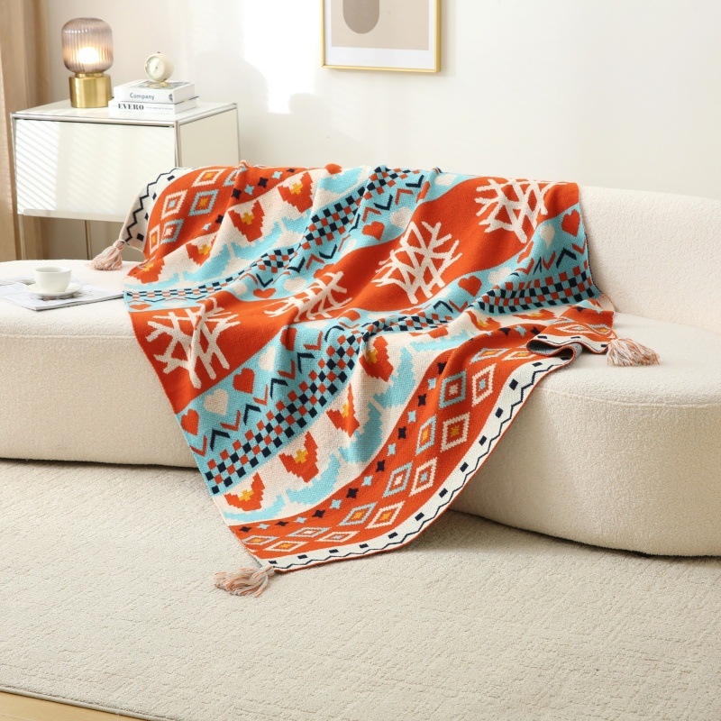 Νορδικός βαμβακο-πολυεστερική κουβέρτα με γεωμετρικό μοτίβο, βάρος 1500–1999 g, κατάλληλη για όλες τις εποχές, ποιότητα πρώτης κατηγορίας