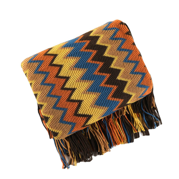Deka u skandinavskom boho stilu, pleteni pled od akrilnih vlakana, 500-799 g, prugasti uzorak, pogodna za sve sezone, kvaliteta prvog reda