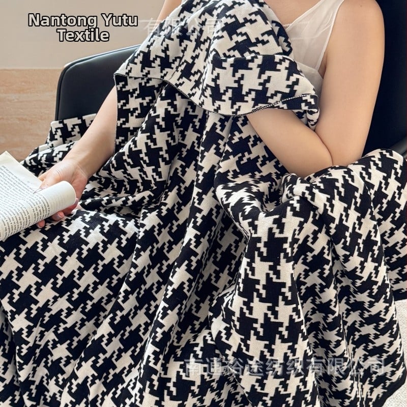 Πλεκτή βαμβακερή κουβέρτα | Γεωμετρικό μοτίο | 1000–1499 γ | Διαθέσιμη εξατομίκευση επεξεργασίας | Αδειοδοτημένη ιδιωτική ετικέτα