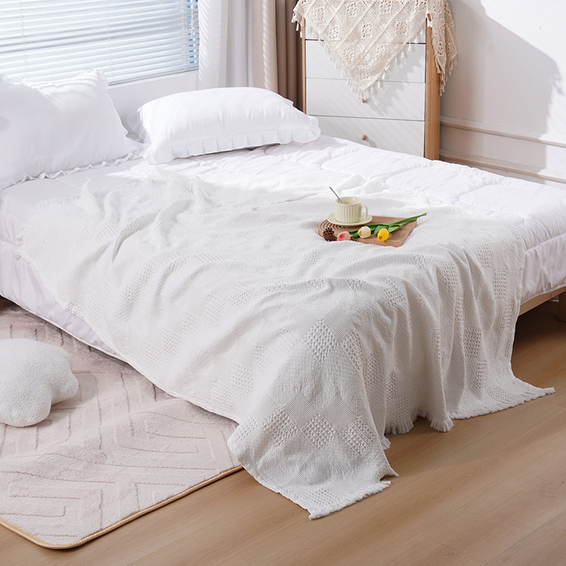 Portugāļu stila dvieļu sega ar frīngēm, 100% kokvilna, svars 300–499 g, pavasaris–rudens, mūsdienīgs minimālisks dizains