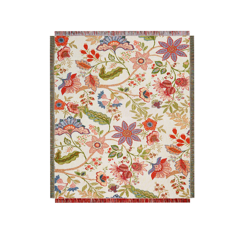 Kanapé pléd növények és virágok mintával, poliészter, korall velúr, súly 800–1000 g, márka Peel Forest