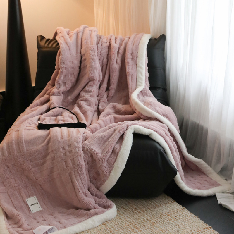 Lagani luksuz Jacquard pliš deka za zimu, geometrijski uzorak, topla, višenamjenska pokrivač