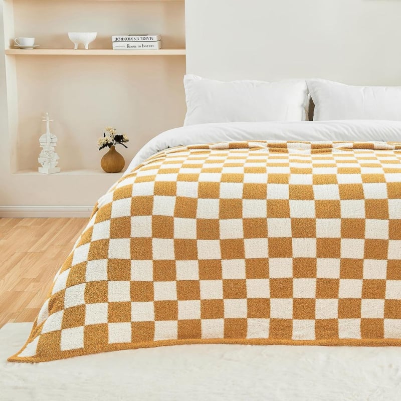 Nova polveluru žakard pleteni deka, poliesterska, 1000–1500 g, nordijski stil, za dnevni boravak i ured, prilagodljiva, toplina za sve četiri sezone.