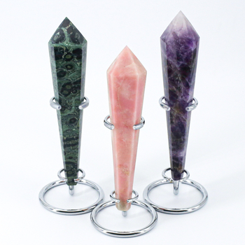 Kristály scepter toronyfaragás — természetes kristály, karton doboz csomagolás, Stargate Jewelry