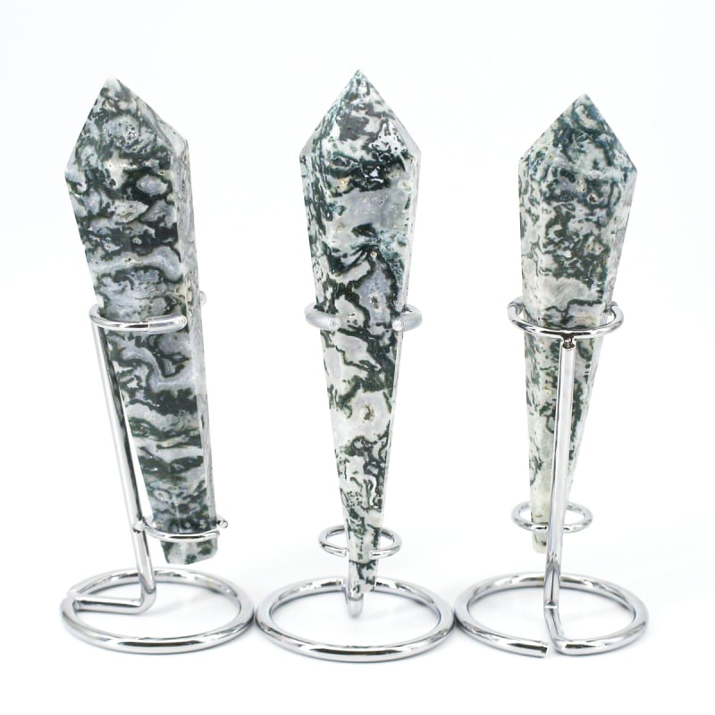 Kristály scepter toronyfaragás — természetes kristály, karton doboz csomagolás, Stargate Jewelry