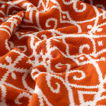 Akrilna pletena deka s geometrijskim uzorkom (za proljeće i jesen, težina 500–799 g, vrhunska kvaliteta, moderan minimalistički stil)