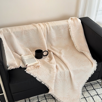 Pamučni prekrivač s dvostrukim slojem i izvezenim resicama, euro-američki stil