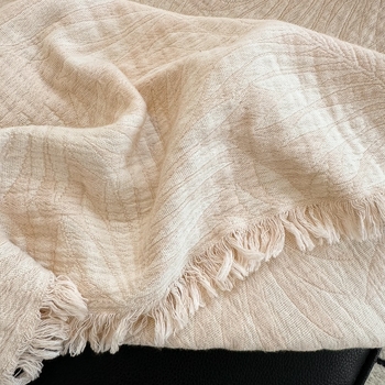 Pamučni prekrivač s dvostrukim slojem i izvezenim resicama, euro-američki stil