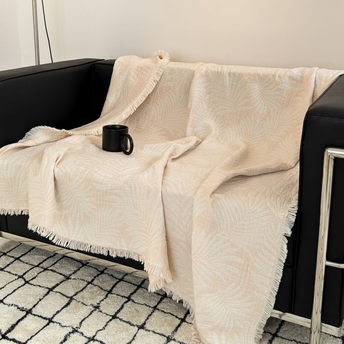 Pamučni prekrivač s dvostrukim slojem i izvezenim resicama, euro-američki stil