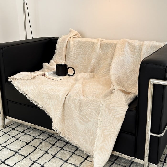 Pamučni prekrivač s dvostrukim slojem i izvezenim resicama, euro-američki stil