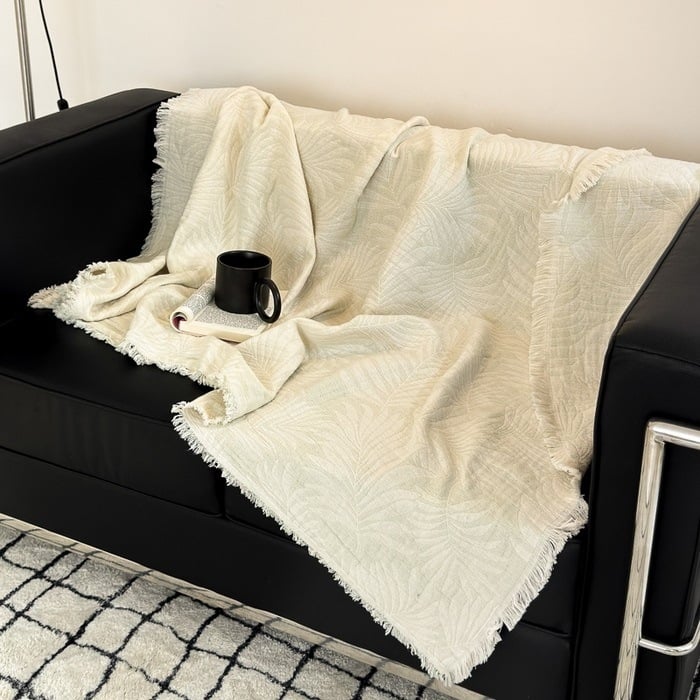 Pamučni prekrivač s dvostrukim slojem i izvezenim resicama, euro-američki stil