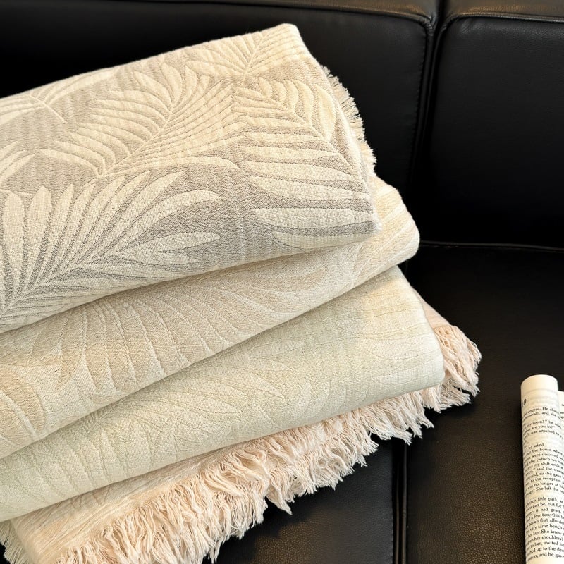 Pamučni prekrivač s dvostrukim slojem i izvezenim resicama, euro-američki stil