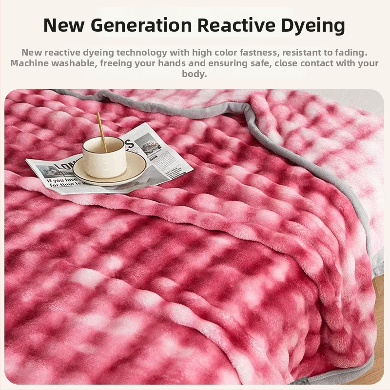 Pătură de catifea Cut Flower Bubble Cloud, cu un singur strat, cu două fețe, căldură de iarnă, 1400 g, personalizabilă