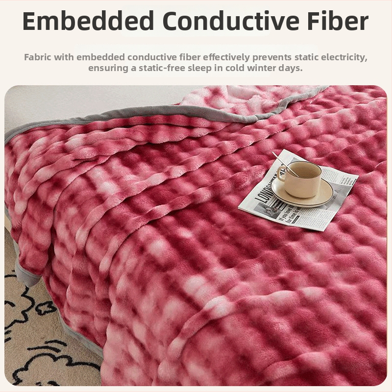 Pătură de catifea Cut Flower Bubble Cloud, cu un singur strat, cu două fețe, căldură de iarnă, 1400 g, personalizabilă