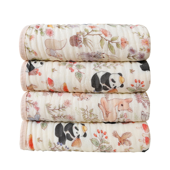 Bejbi kupaći ručnik od gaze s jacquard tiskom, 300–400 g, prilagodljiva obrada