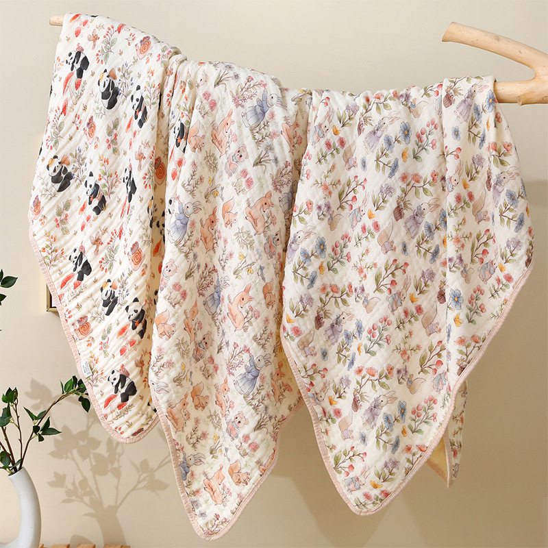 Bejbi kupaći ručnik od gaze s jacquard tiskom, 300–400 g, prilagodljiva obrada
