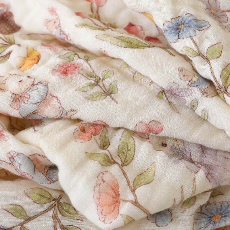 Bejbi kupaći ručnik od gaze s jacquard tiskom, 300–400 g, prilagodljiva obrada